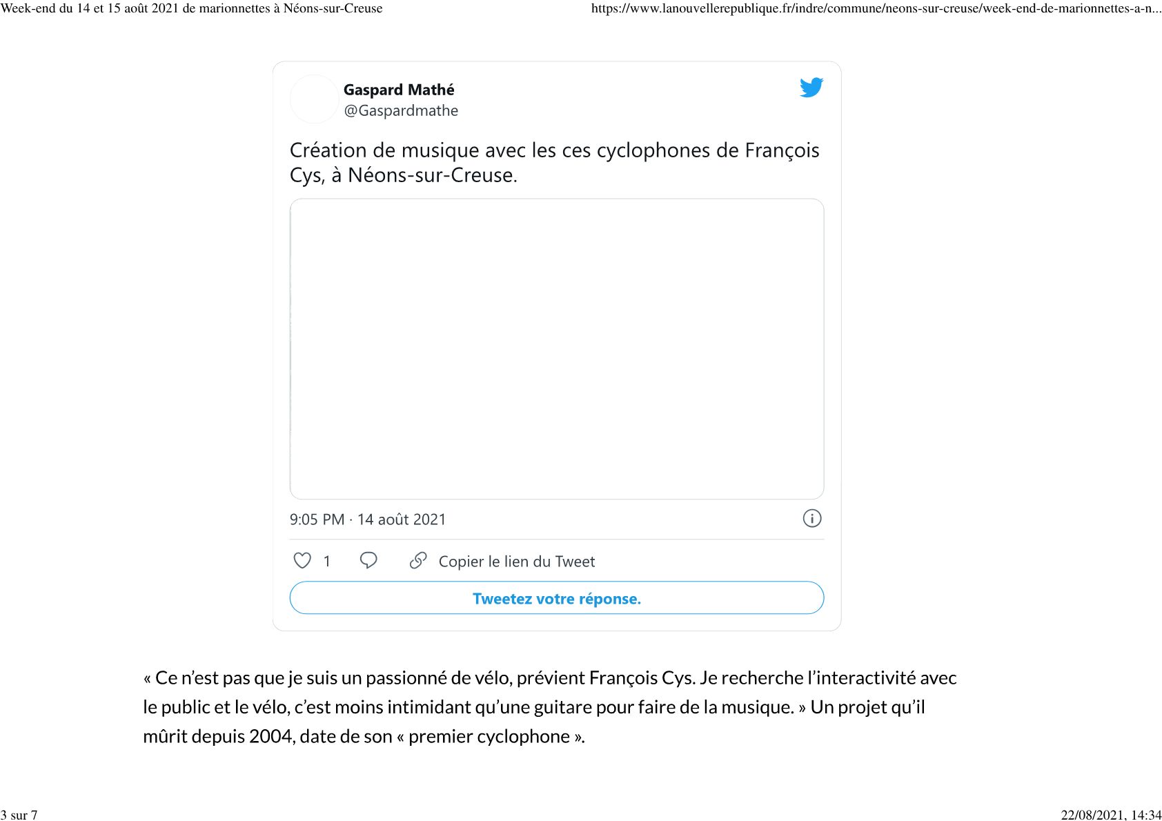 Week-end de marionnettes à Néons-sur-Creuse 2021